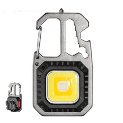 LED COB портативный многофункциональный мини-брелок перезаряжаемый фонарик с отвертками и открывалкой