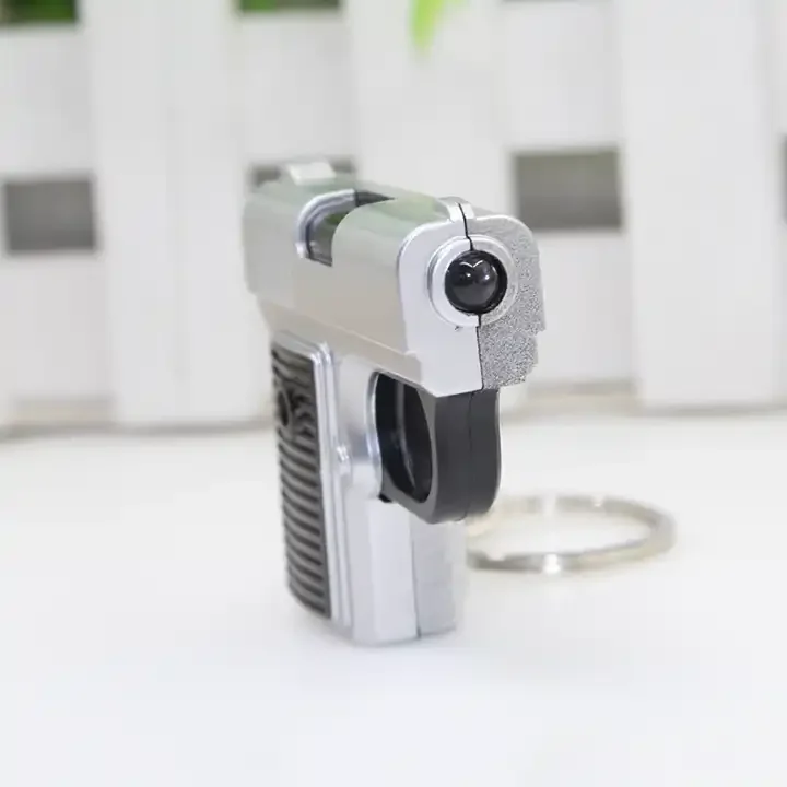 New Promotional Children Toy Plastic LED Hand Gun Keychain with Light and Sound Guns And Weapons Army Keyring light