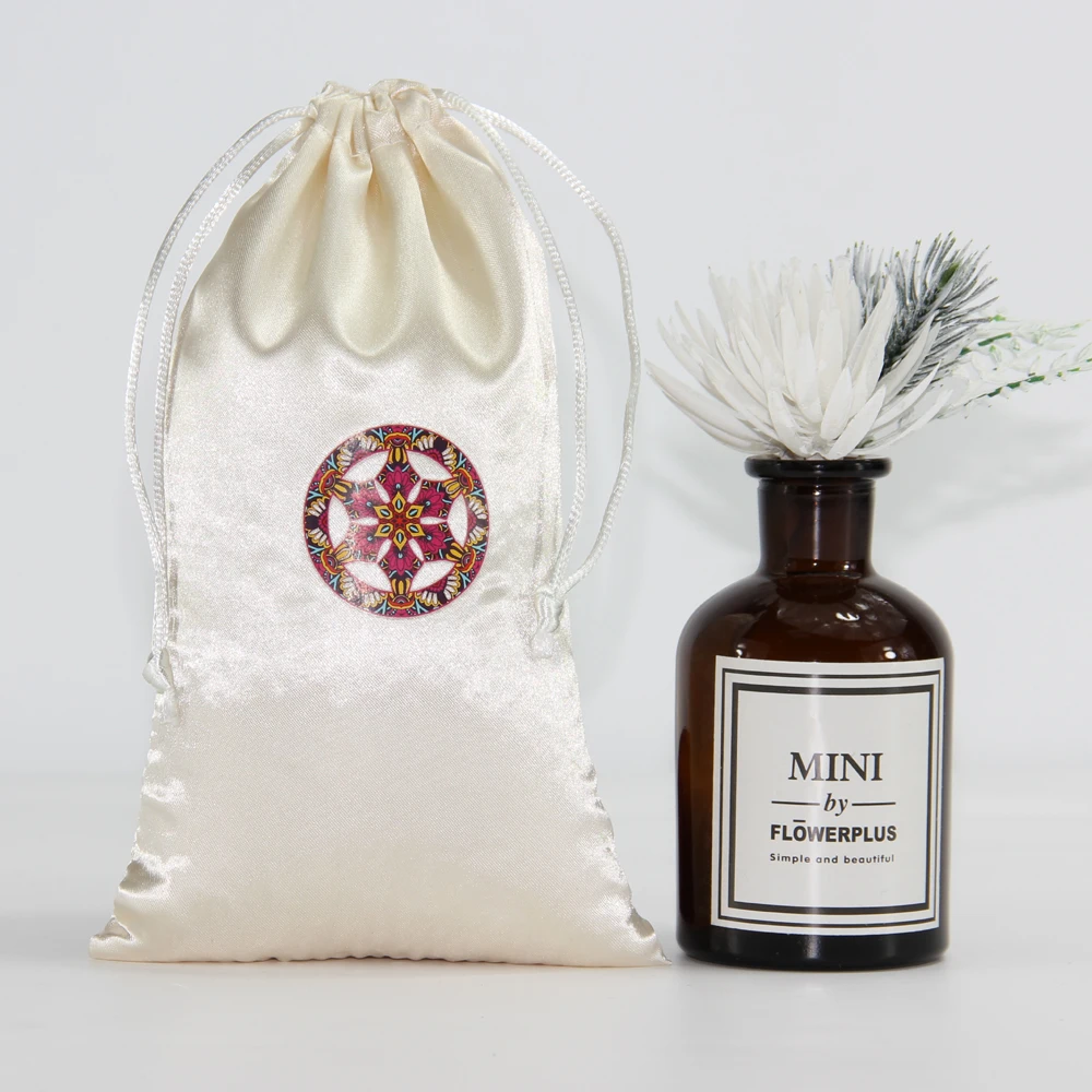 Wholesale Satin Silk Drawstring Bag Custom Logo and String Design for Gift Packaging in Textile Industry