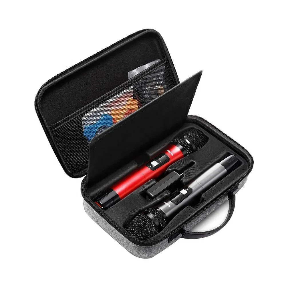 Shock Protective Dual Mic Storage Case Custom with Soft Padded Interior Perfect for Microphones and Accessories EVA Storing Case