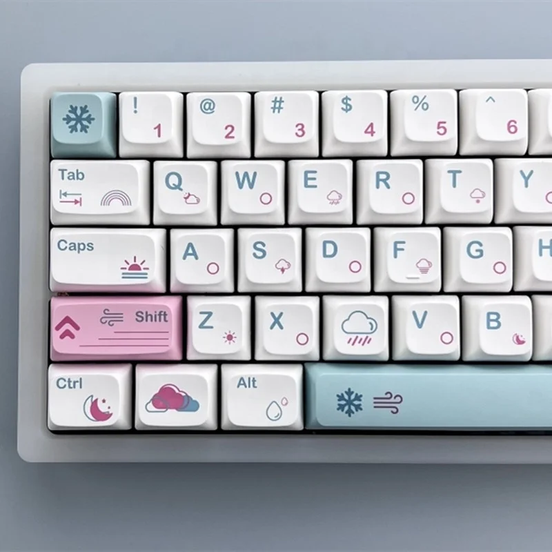 Personalized Weather Theme  XDA 132 Keys XDA Keycaps PBT Dye Sub Japanese Keycap For Cherry Mx Switch Mechanical Keyboard