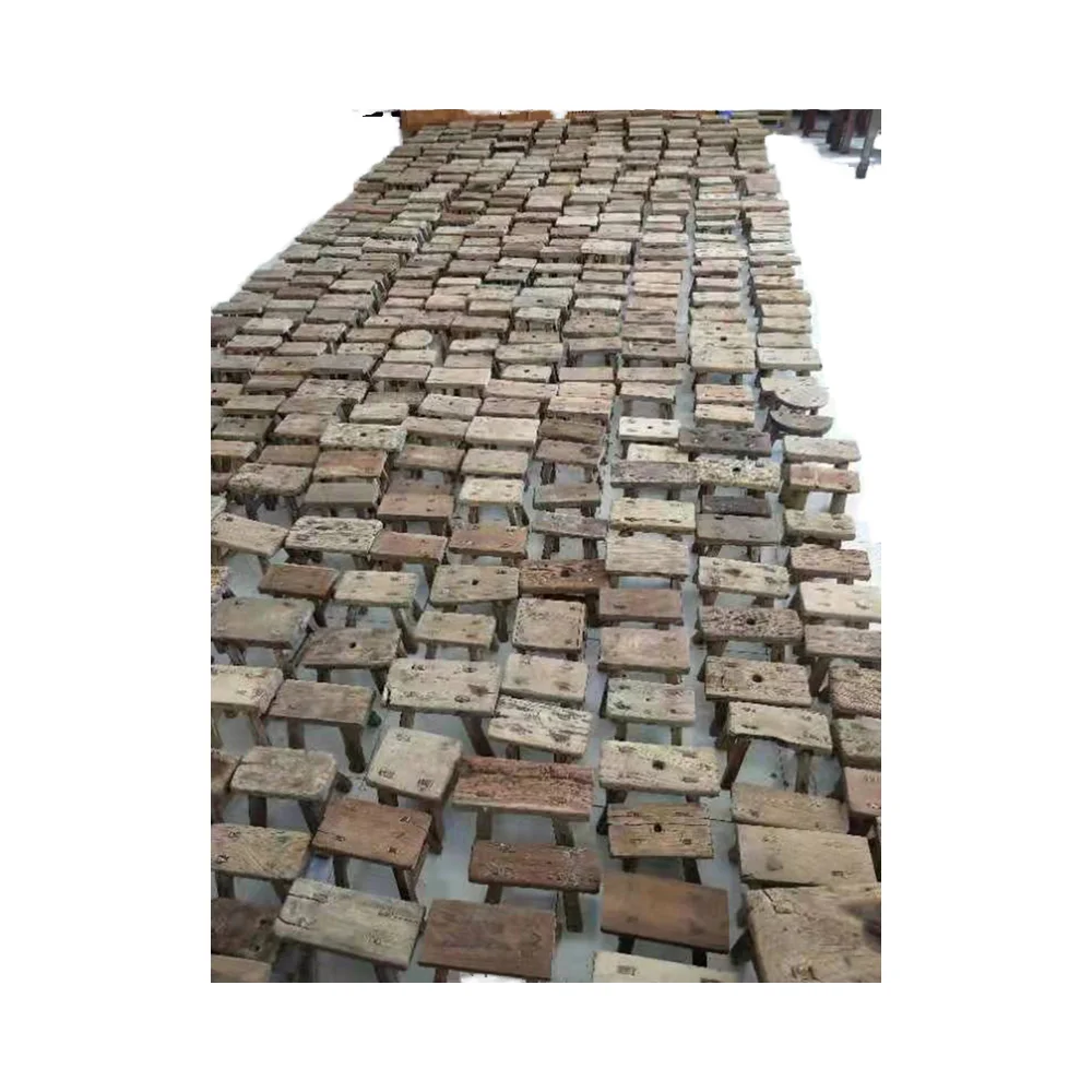 Small Antique Vintage Chinese Furniture Rustic Recycled Wood Baby Stool for Children and kids Home Furnishing