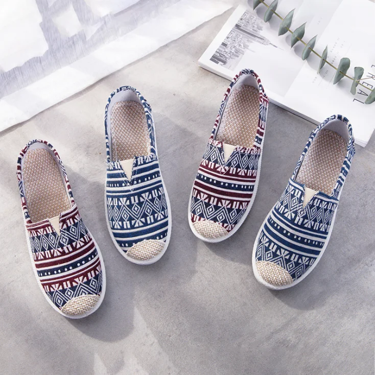 New Ladies Flat Lazy Fisherman White Shoes Casual Canvas Shoes 013