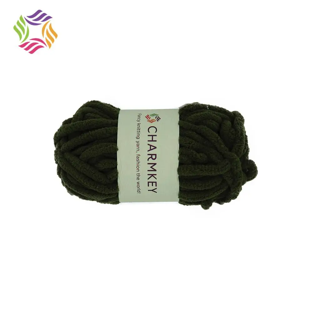  Charmkey синель крупная полиэфирная пряжа оптом для вязания крючком шарфа