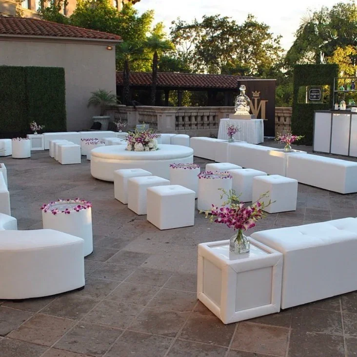 Multiple options leather sectional sofa event rental sofa white wedding sofa chair outdoor set for event