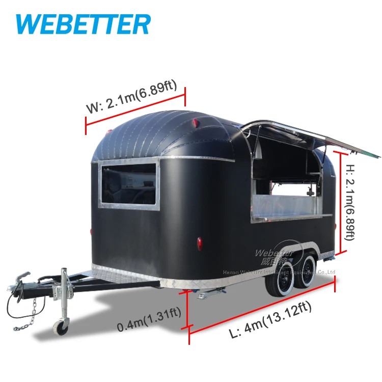 WEBETTER Imbisswagen Foodtruck Remorque Alimentaire Airstream Mobile Food Truck Trailer With Full Kitchen For Sale Europe