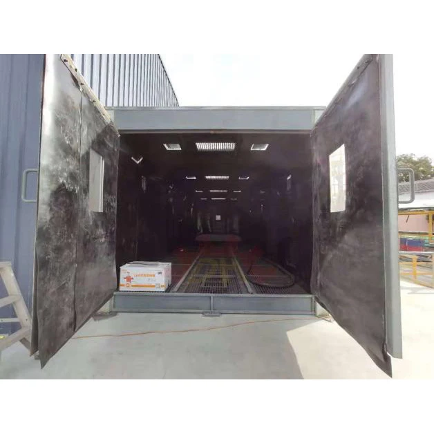 sandblasting sanding booth made of shipping container sandblast wheel pot air compressor sand removal machine equipment