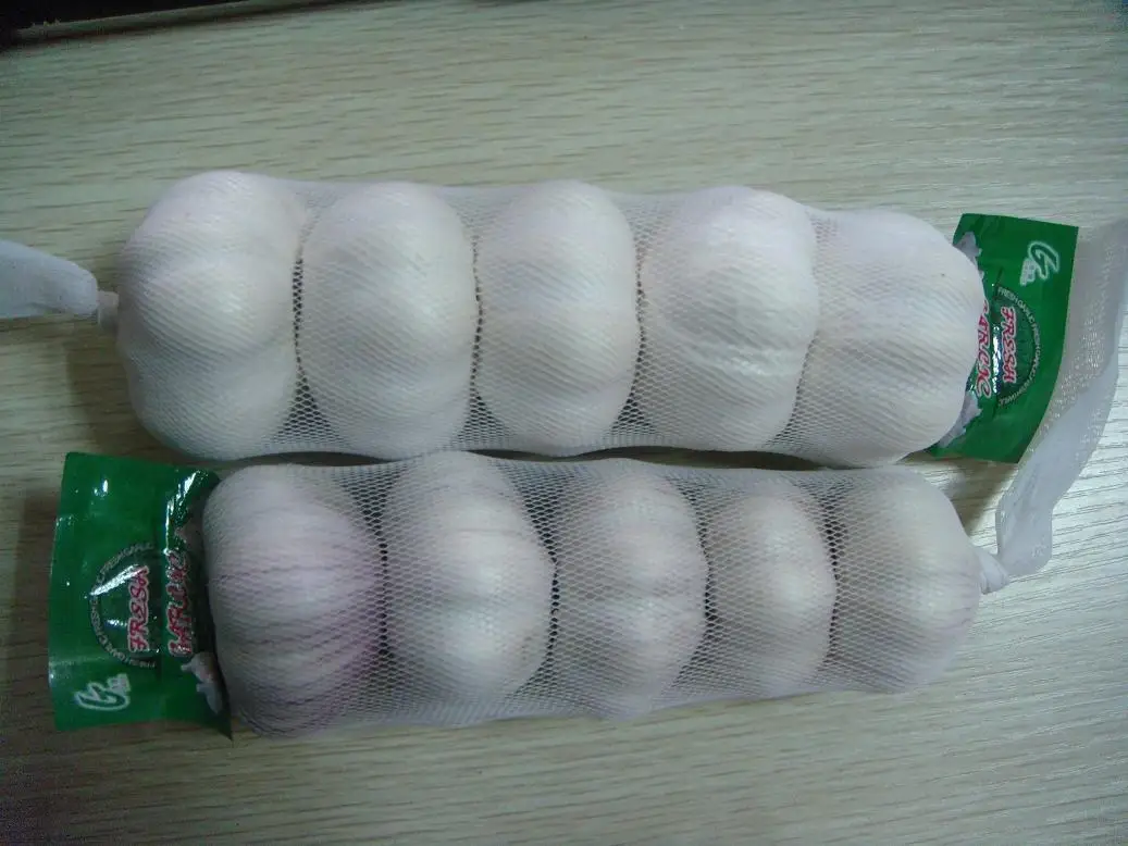  Свежий белый чеснок из Китая упаковка с 3P 4P