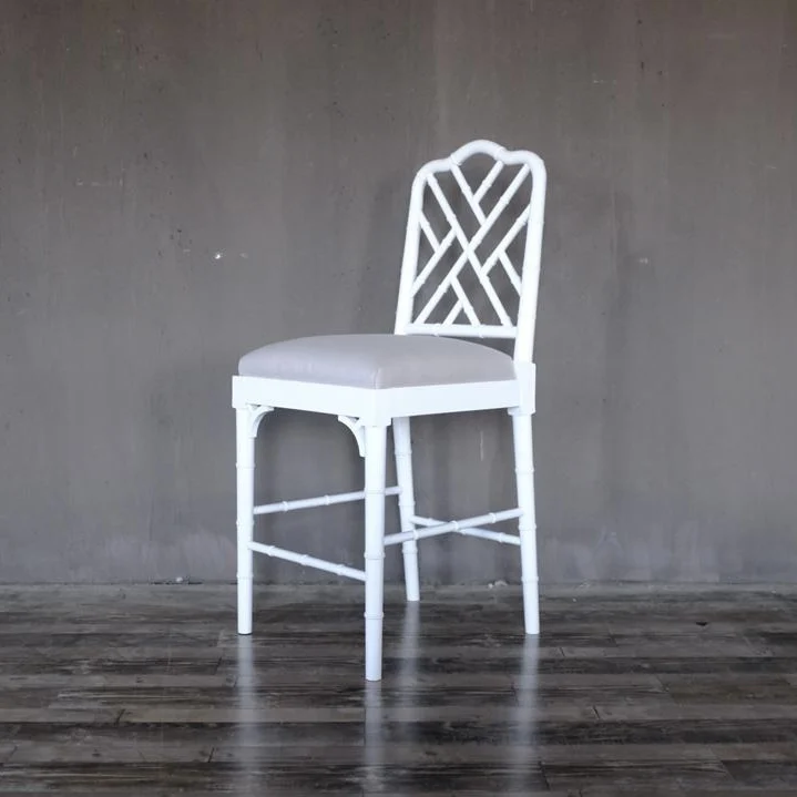 Hampton Style Chippendale Dining Wooden Bamboo barstool Chippendale chair