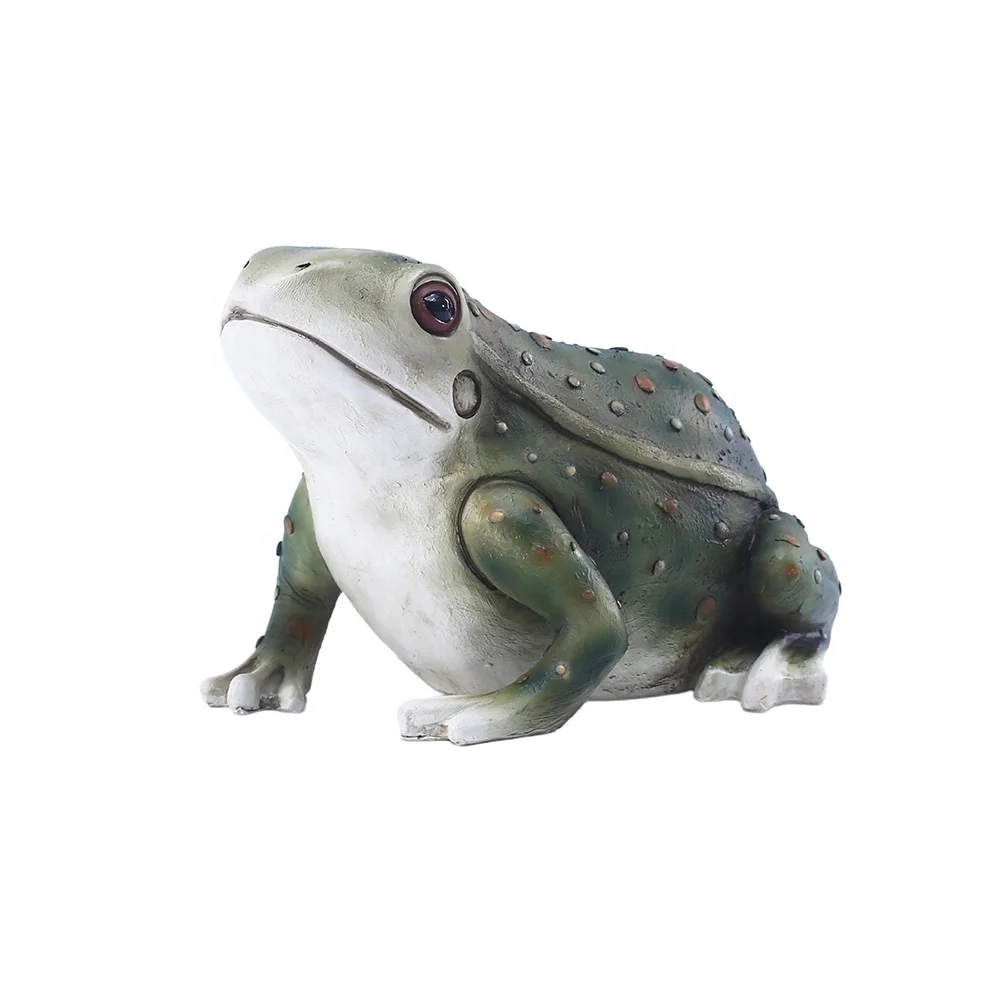 8.5inch Woodland Frog Statue Resin Animal Sculpture Decoration Realistic Fake Woodland Frog Figurine Garden Gift