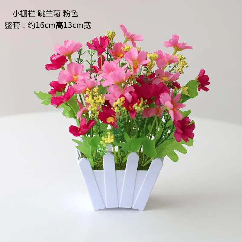 Artifical flowers daisies flowers potted plants indoor living room entrance decorative flowers and plants small bonsai