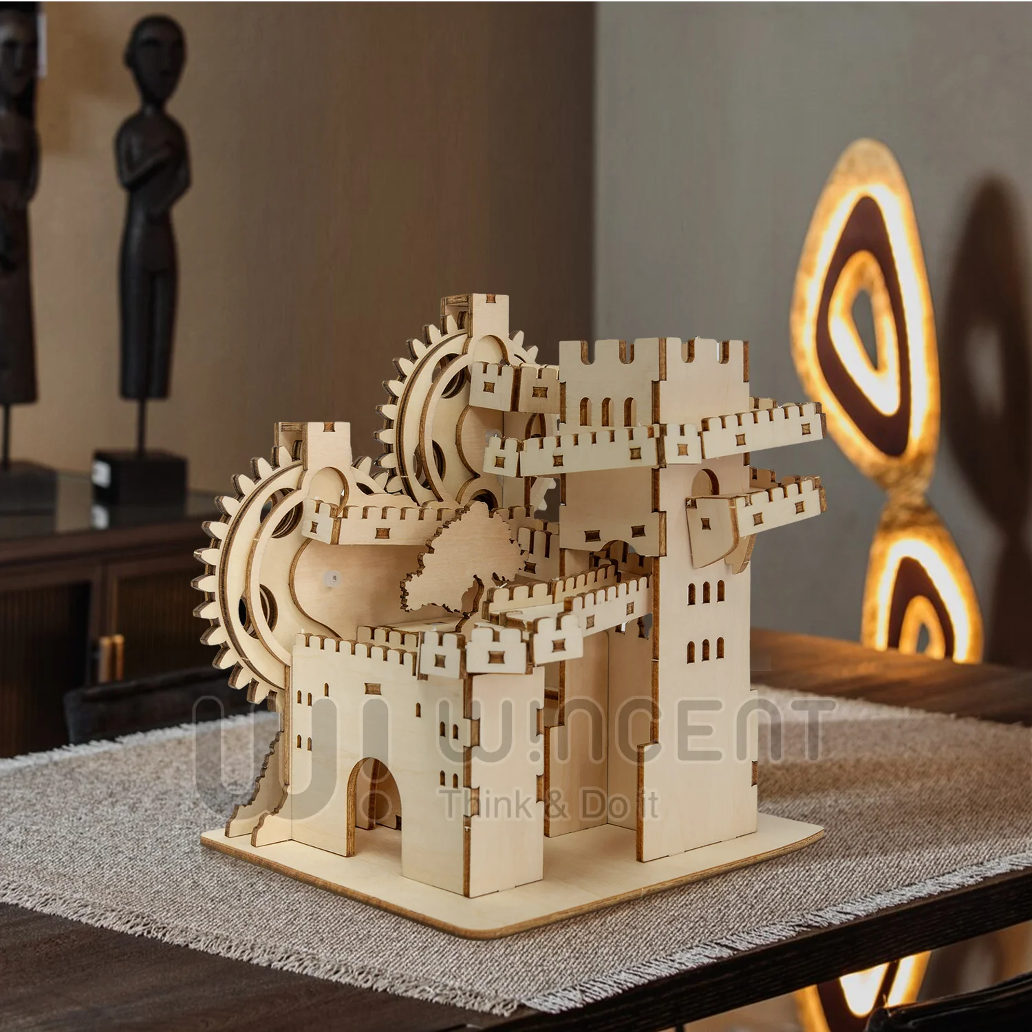 Wincent New marble wood maze puzzle craft wooden 3D DIY marble run toy puzzle for adult