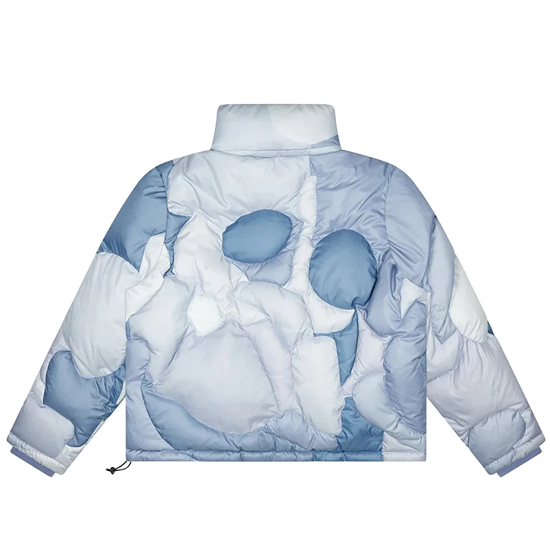 DIZNEW Newly launched  down patchwork streetwear jacket with hoodie luxury brand jacket waterproof  famous for men