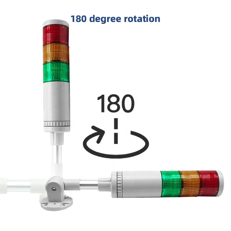 BENLEE IP65 Waterproof LED Signal Tower Light with Custom Logo 24V Buzzer/Flashing Stack Warning Light Tower Custom Pole Length