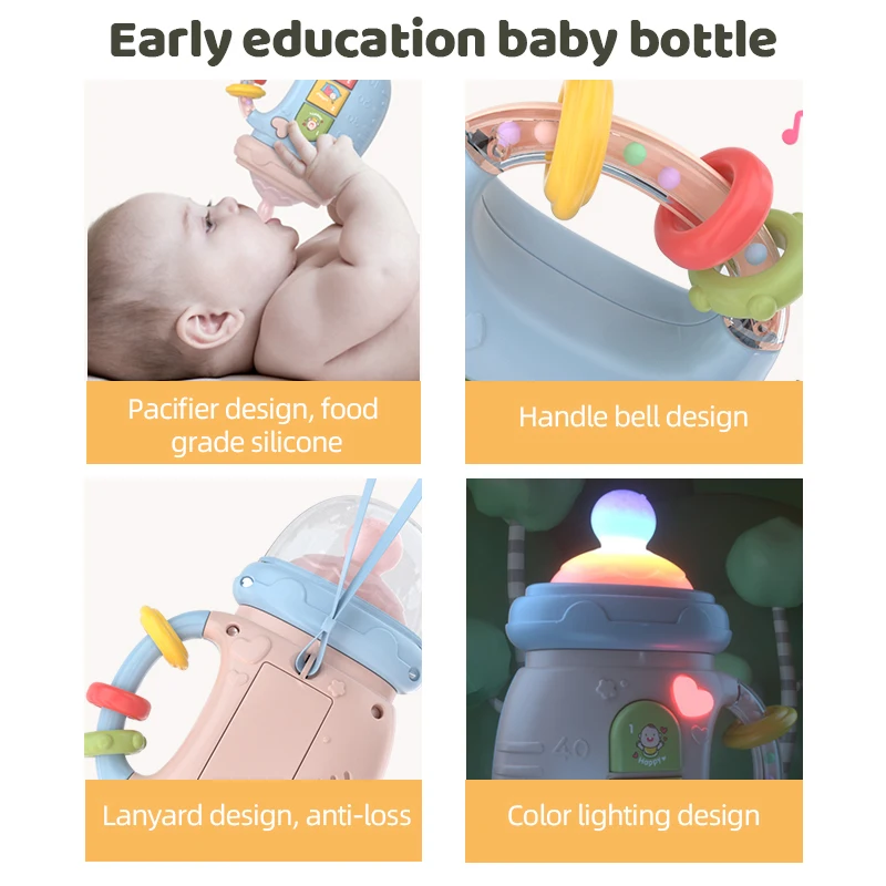 Zhorya Baby early education toy set electric story machine light music crab bottle design mobile phone toy for kids