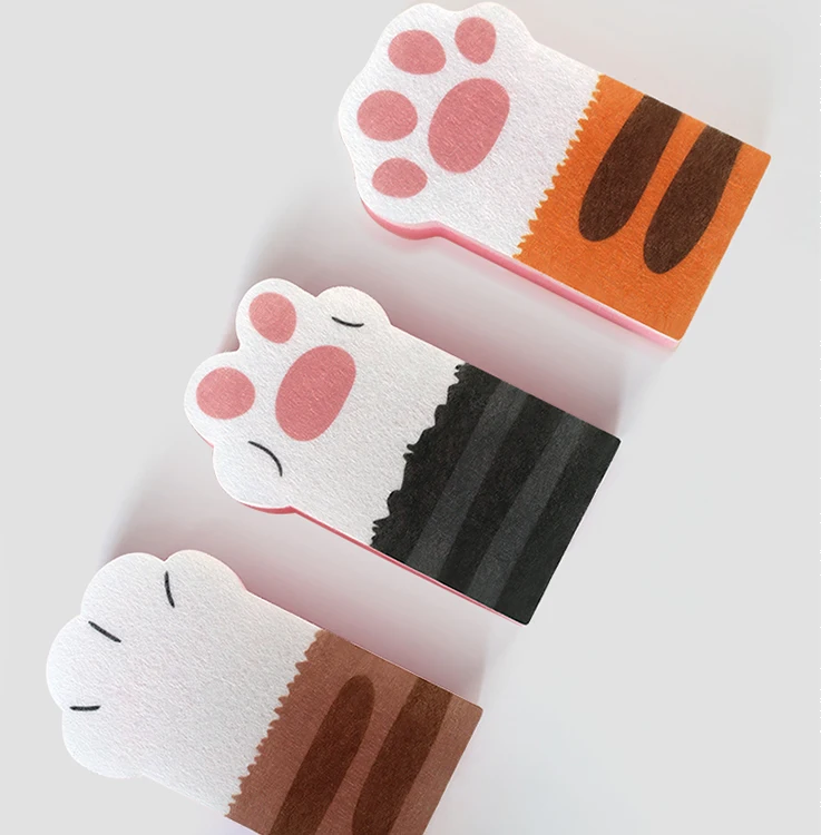 Creative Kitchen Utensils Multicolor Bathroom Bathing Washing Non-Woven Fabric 3pcs Cat Claw Pot Cleaning Clean Sponge