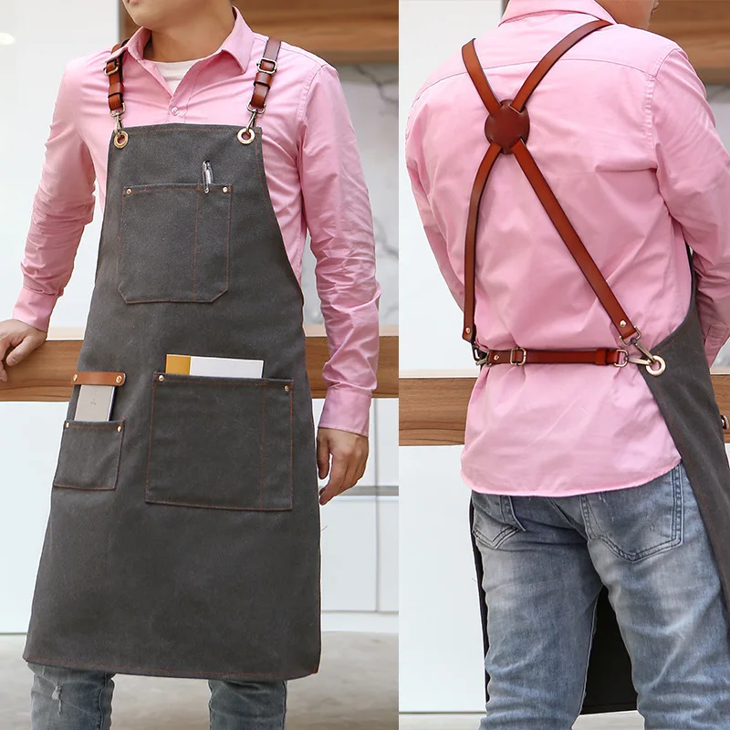 Barber Decor apron Kitchen Restaurant hairstyle coffee milk tea Florist manicure