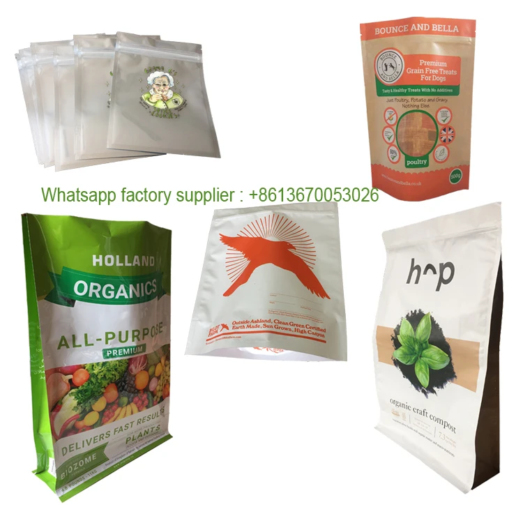 1kg 5kg 10kg Agriculture Plastic Soil Bags Flat Bottom Resealable Aluminum Foil Chemical Fertilizer Soil Packaging Bag