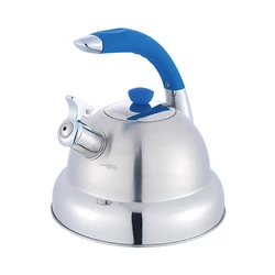 3L high quality stainless steel flat bottom tea pot whistling kettle
