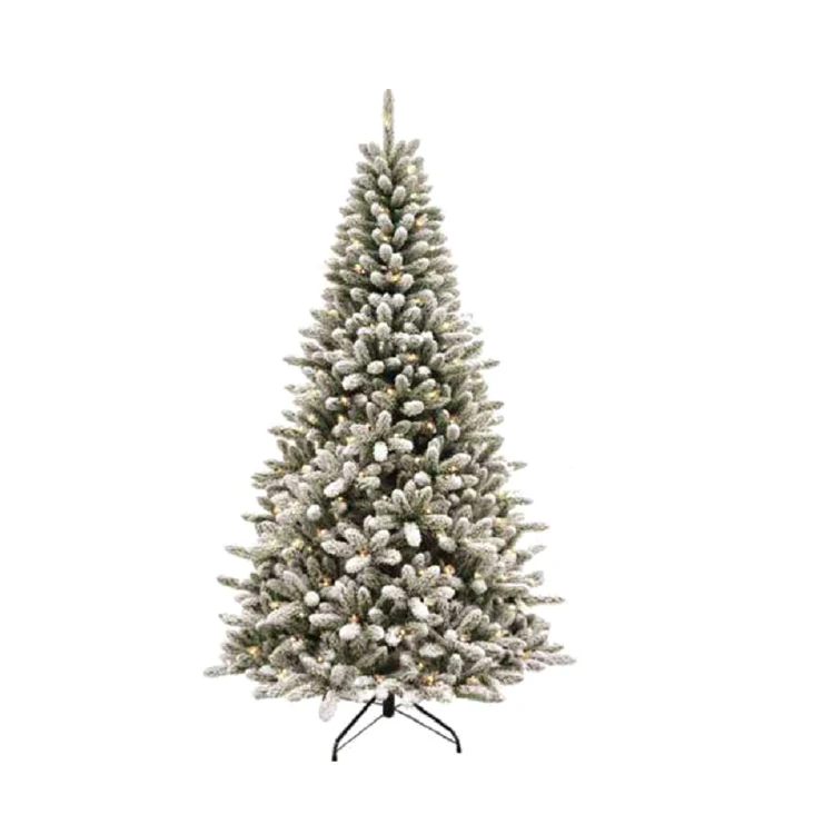 7ft Pre-lit Pvc Artificial With 300 Led Lights & Metal Stand Christmas Tree