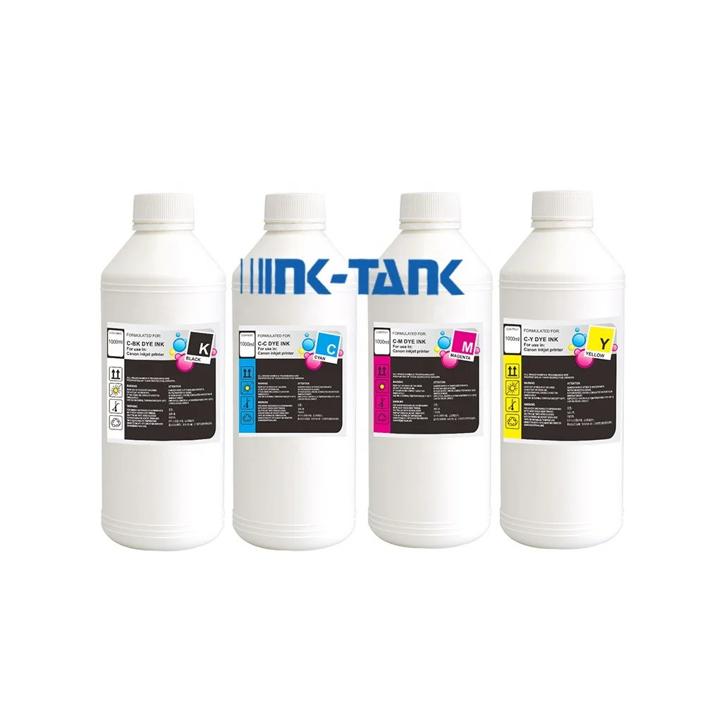 INK-TANK 250ml 500ml 1000ml 1L High-End Universal Compatible Premium Color Refill Inkjet Dye Ink For Canon Pixma Printer