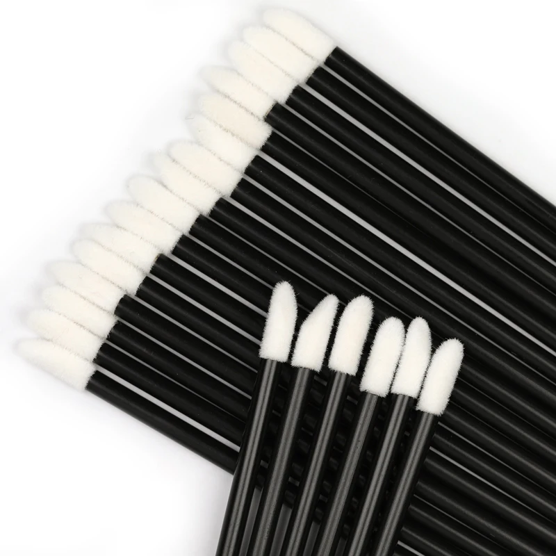 Private Factory Customized LOGO Makeup Hollow Handle Plastic Portable Lip Brush Tool Disposable Gloss Wand Lipstick Applicator