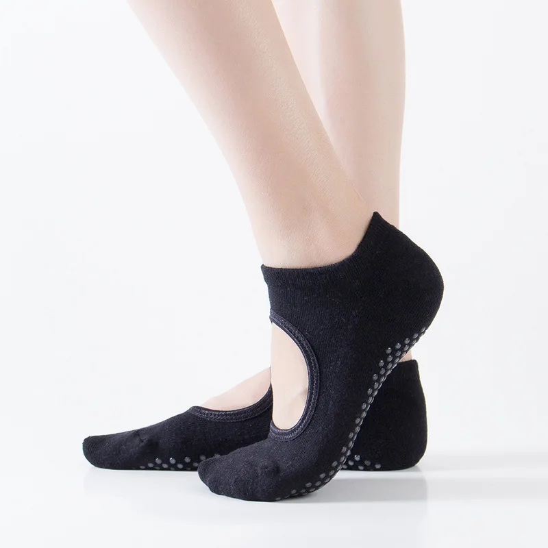 KTS- 705-2 Women Backless Terry Loop Yoga Silicone Grips Anti-slip Socks&Hosiery for Pilates Barre Ballet Dance Sports Exercise