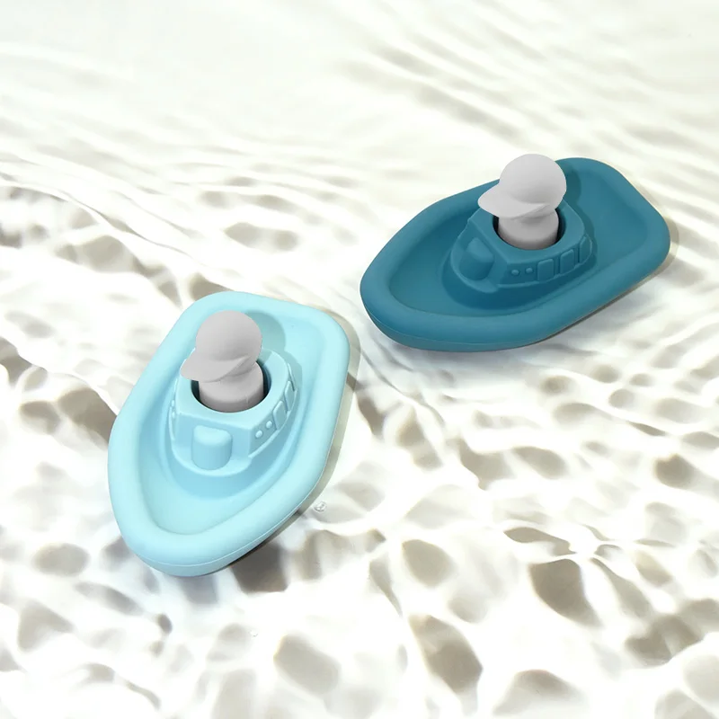 Stock Bpa Free Food Grade Silicone Bath Water Toys Stacking Toy For Kids Boat Baby Bath Toy