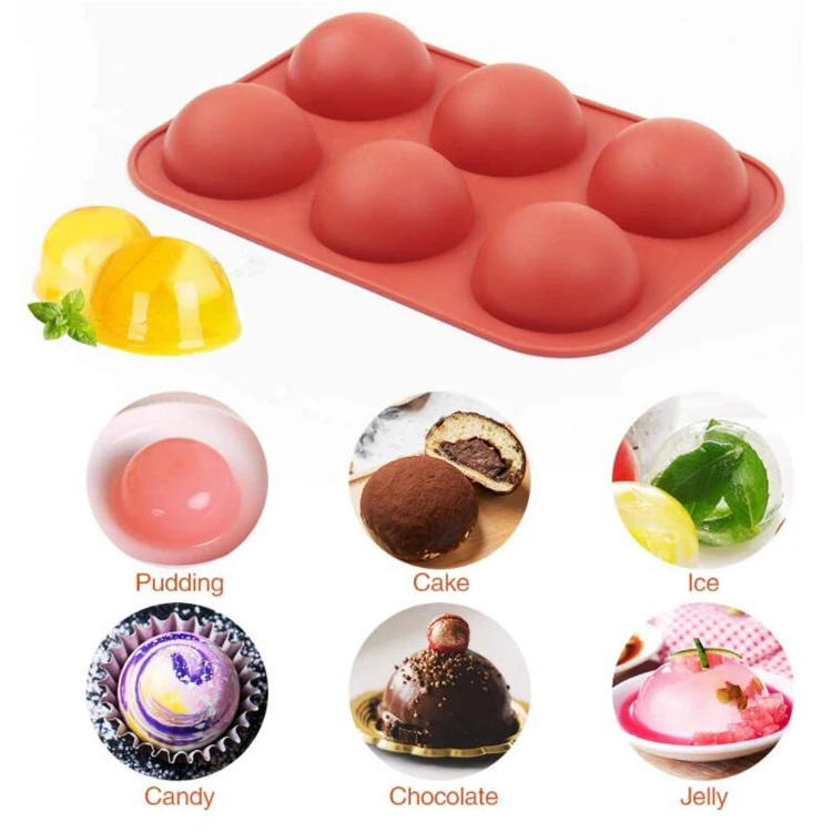 6 holes Half Sphere Medium Semi Sphere Silicone Baking Molds half sphere silicone mold