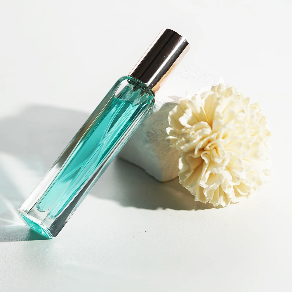 luxury wholesale new empty oil perfume atomizer 10ml refillable Clear glass perfume bottle with spray Paper Box Package