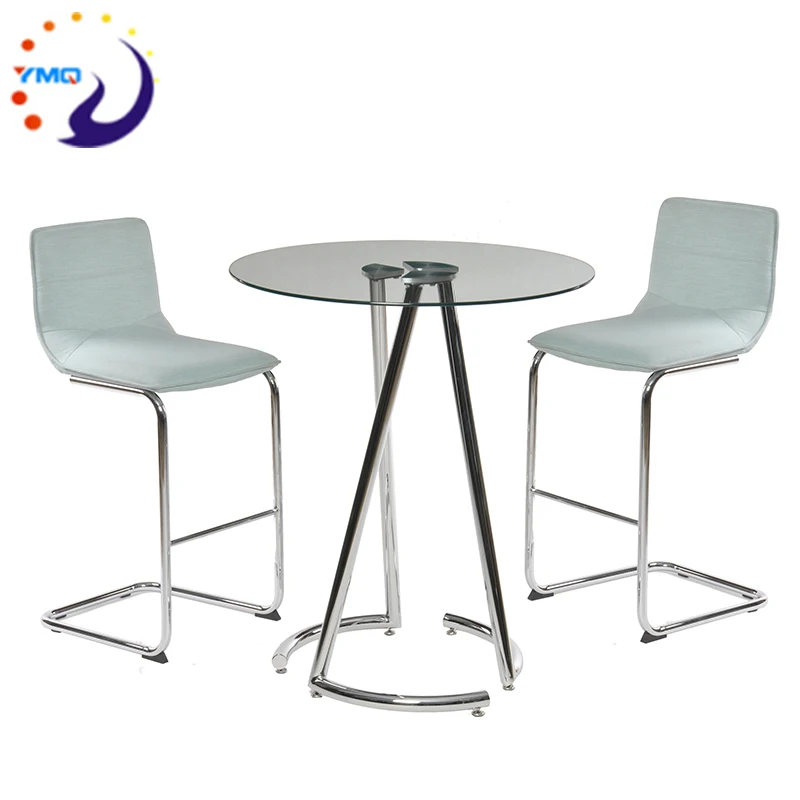 Промышленные стеклянный стол и стулья барная стойка, стол для Паб/клуб/бар