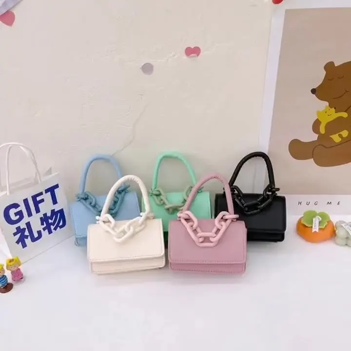 Newest Fashion All Seasons Sweet Children Bags Pu Mini Chain Shoulder Messenger Princess Girls Handbags