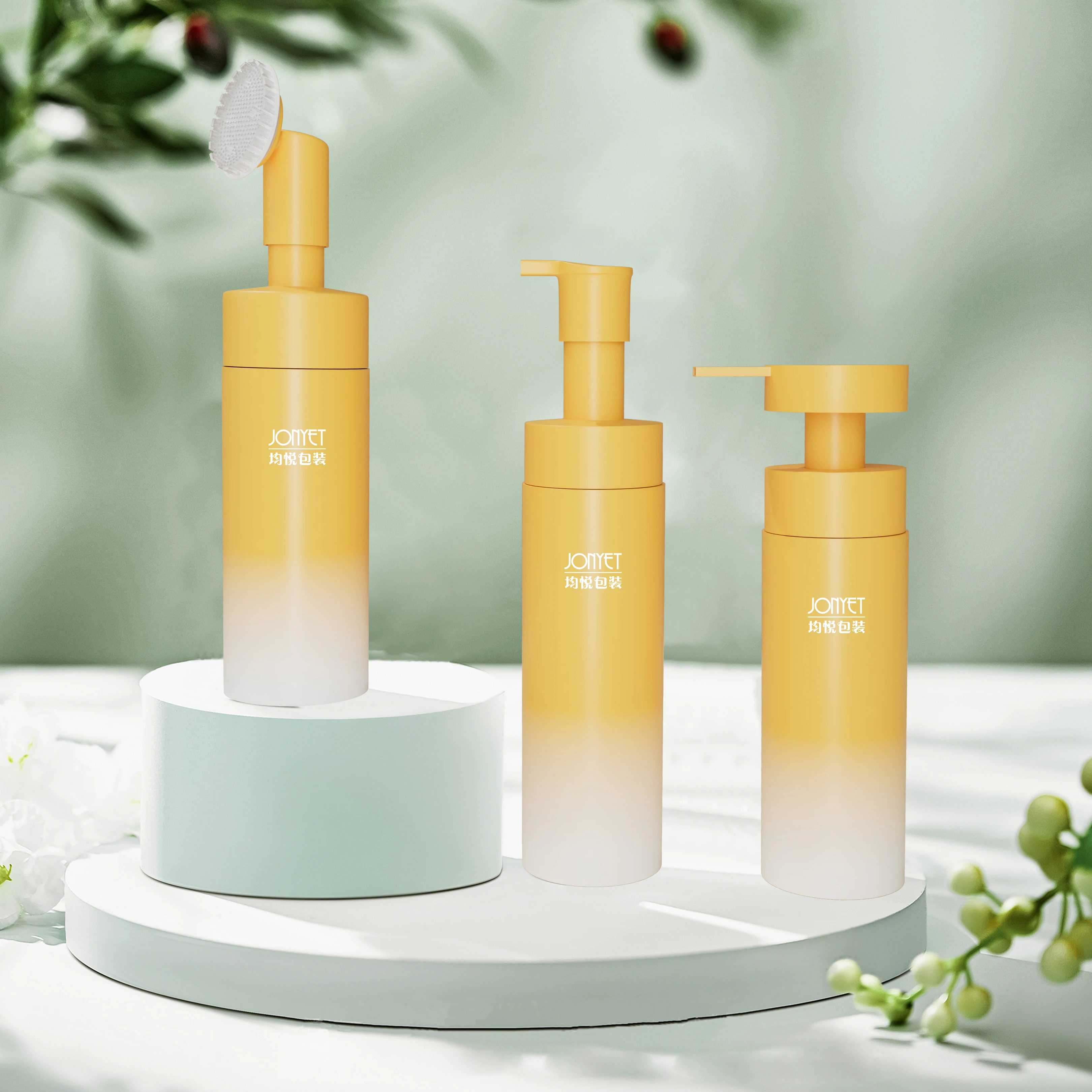200ml custom empty foam soap bottle cleanser facial foam bottle tan mousse foam pump bottle for soap
