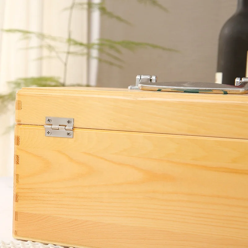 Household Medicine Chest Portable empty wooden first aid kit Two-layer Medical box bag Medicine Storage