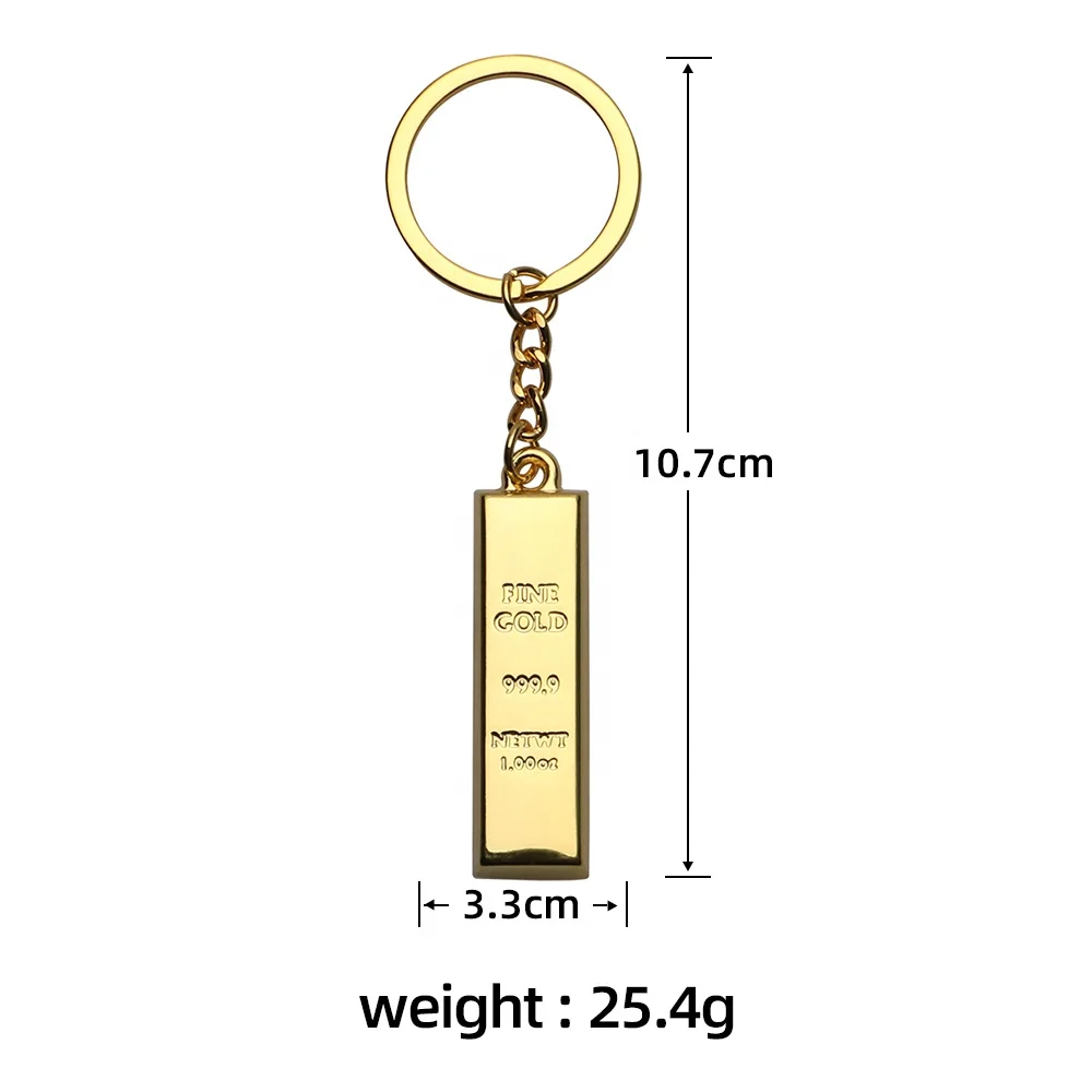 Wholesale Metal Gold Keychains Initial Blank Plate Bar Bullion with Ring Initial Zinc Alloy Keychain