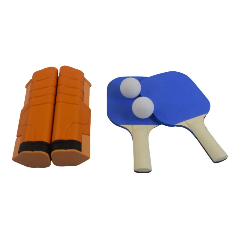 AT SPORTS Indoor Table Tennis Set With Net  Portable Pingpong Net Racket Set Stretchable Net