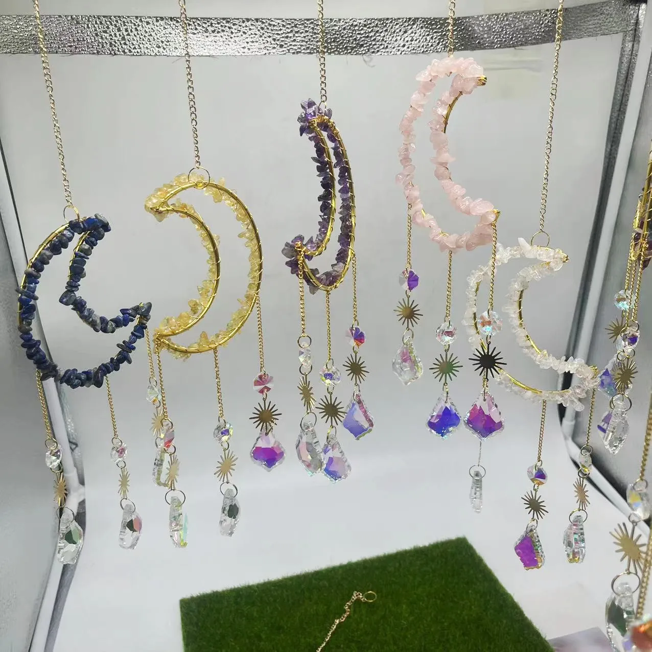 Hanging K9 Crystal Sun Catcher Moon Crystal Suncatche Wind Chime Crystal Wind Chime Sun Catcher