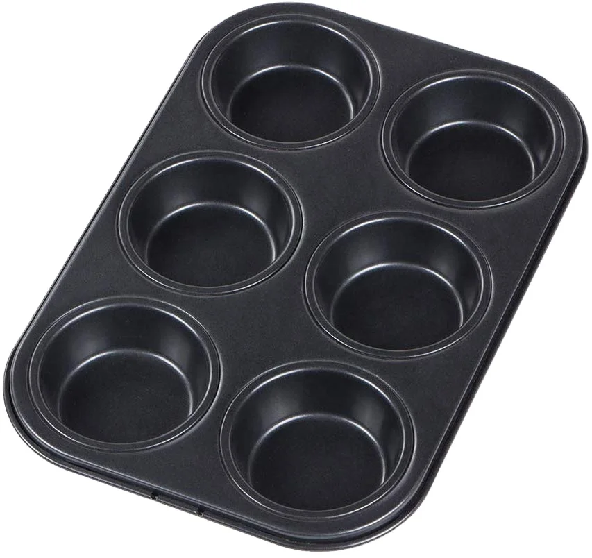 6-cup Non-stick Muffin pan 6 cup pressed carbon steel Muffin tray non stick bakeware
