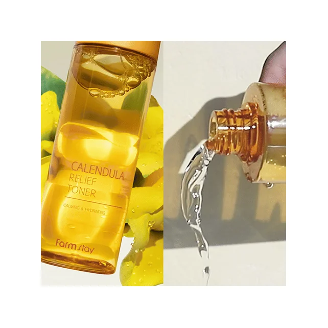South Korean manufacturer of Whitening Organic Moisturizing non-greasy toner Farmstay Calendula Relief Vegan Toner