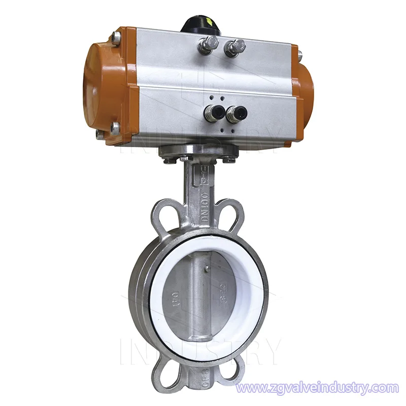 Factory Custom 5K/10K/150LB/PN10/PN16 DN25-DN600 at Type Pneumatic Actuator Butterfly Valve
