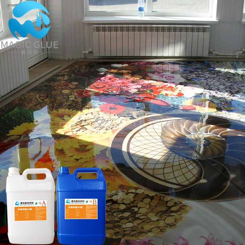 Two component epoxy resin for indoor 3D floor