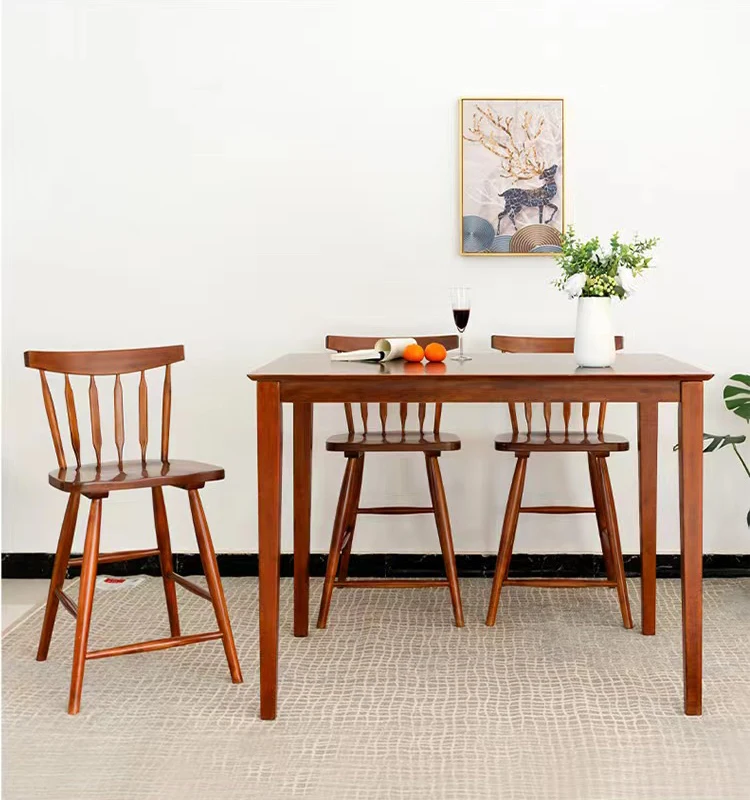 HONGJIA High Quality End Hot Selling Furniture Traditional Stool Wooden Bar Chair