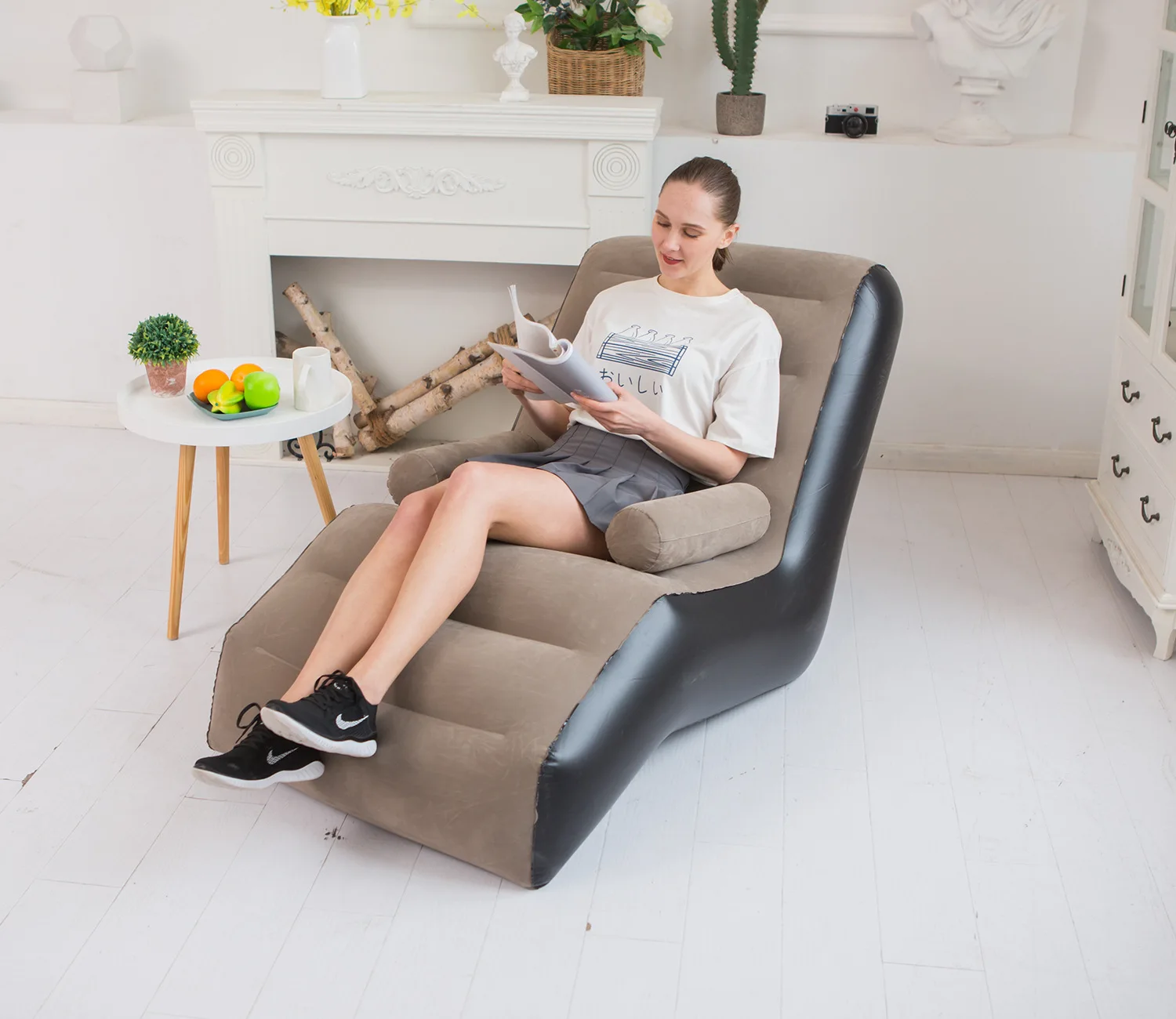 iStapromo Gifts S-shaped Outdoor and Indoor Inflatable Lazy Sofa Bed Leisure Stool Comfortable Air Inflatable Chairs And Sofas