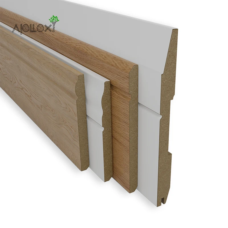 Apolloxy Factory Custom Various Shape&Size Modern Polystyrene Skirting Board Solid Skirting Line Mdf Mouldings