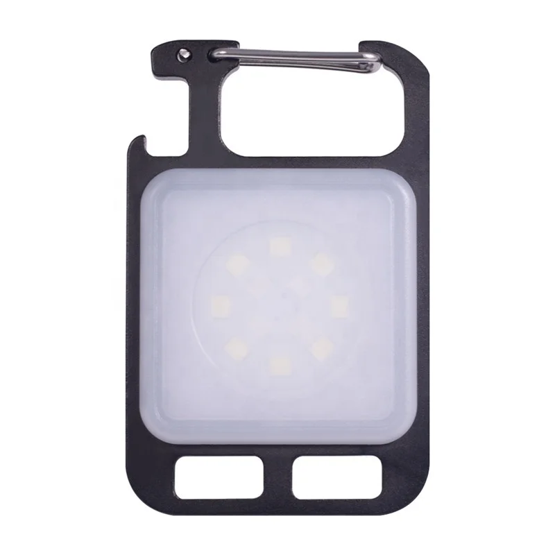 Portable Mini USB Type-C Rechargeable Work Torch Waterproof Pocket Flat Keychain LED Working Light With Bottle Opener & Bracket