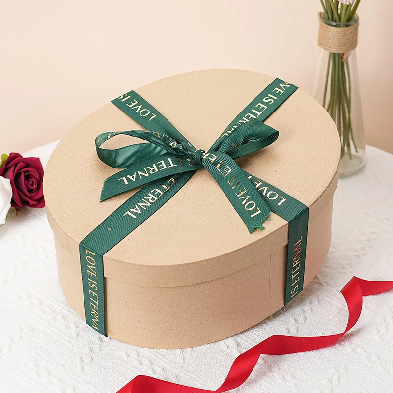 Овальный крафт материал бумажная коробка подарочная упаковочная для упаковки конфет небольшой подарок