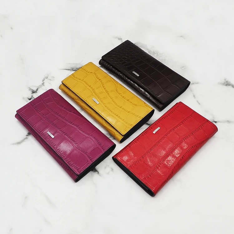 custom stone patent PU leather long wallet women purse clutch bag for ladies