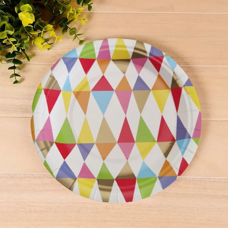 Factory Hot Sale Disposable Printed Paper Plates Bowls For Party