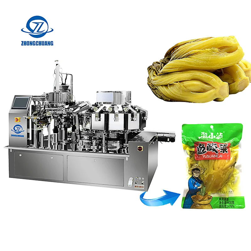 High Quality Continuous Cabinet Type Preservation Sealer Dry Food Egg Small Fish Vegetable Automatic Vacuum Packing Machine