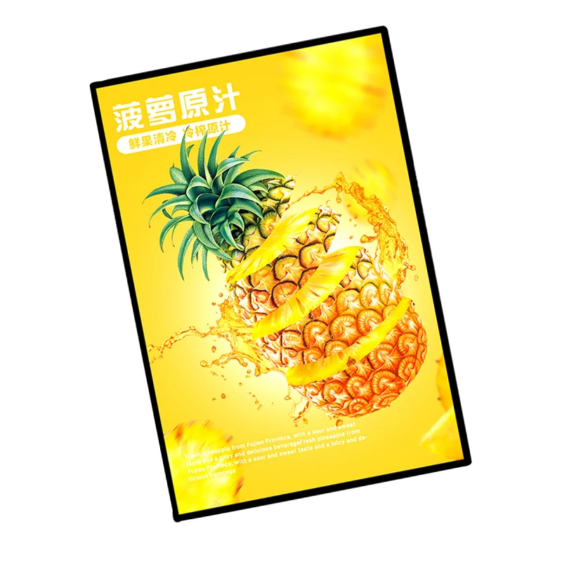 Newest A4 Custom Shape LED Advertising Light Box Tempered Glass Photo Display Slim Thin Acrylic Poster Frame